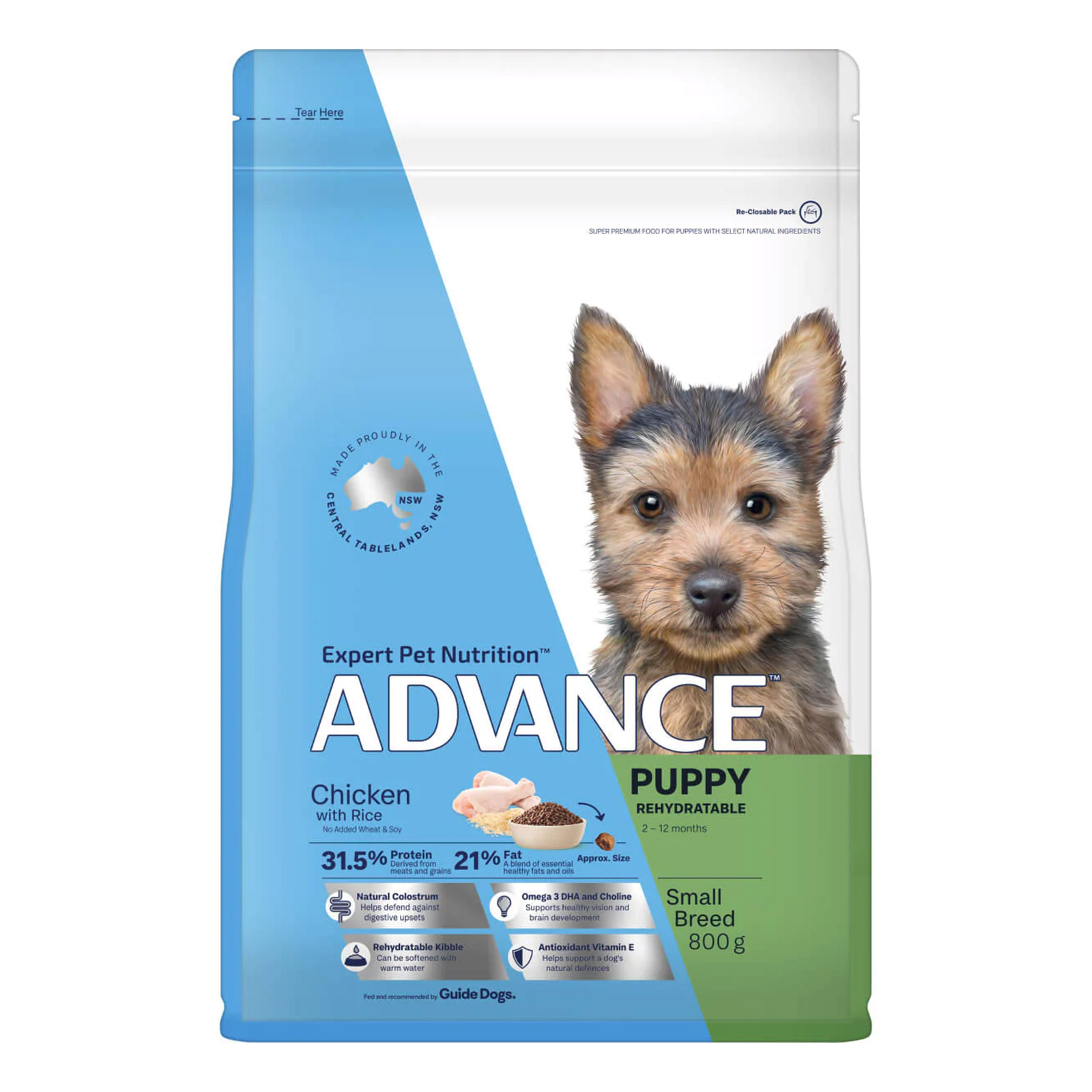 Advance Puppy Rehydratable Small Breed Chicken With Rice 800 Gms