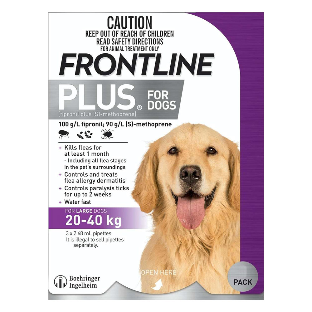 Buy Frontline Plus For Large Dogs 20 To 40 Kg (Purple) - Free Shipping