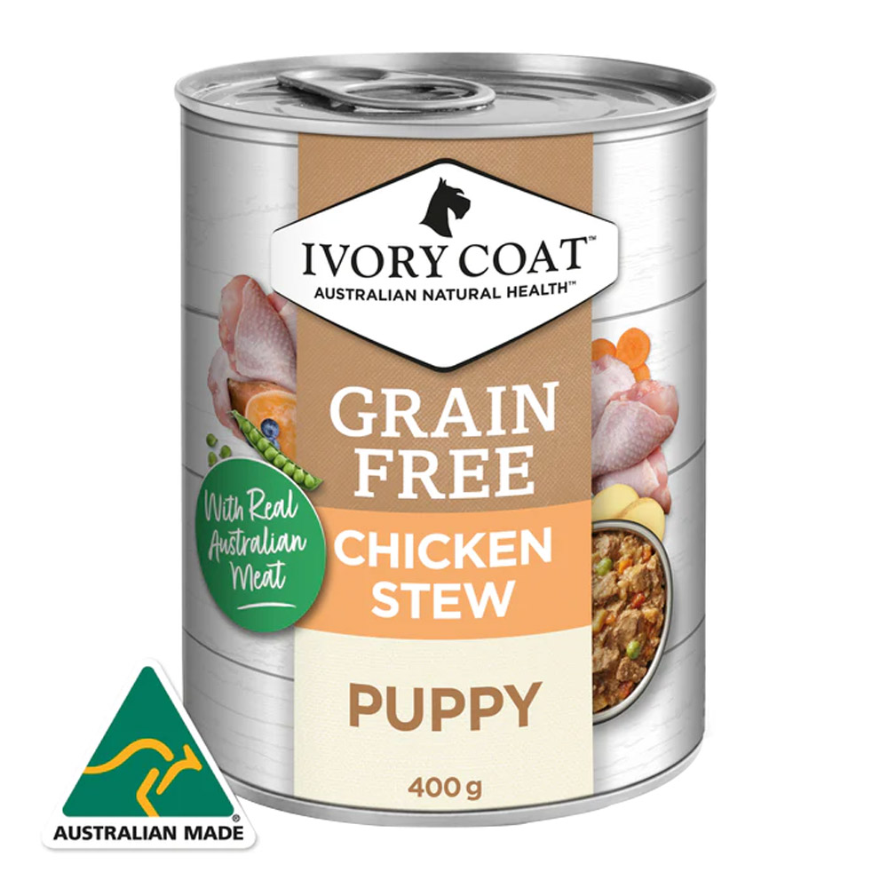 Buy Ivory Coat Grain Free Chicken Stew Puppy Wet Food 400g X 12 Pouches