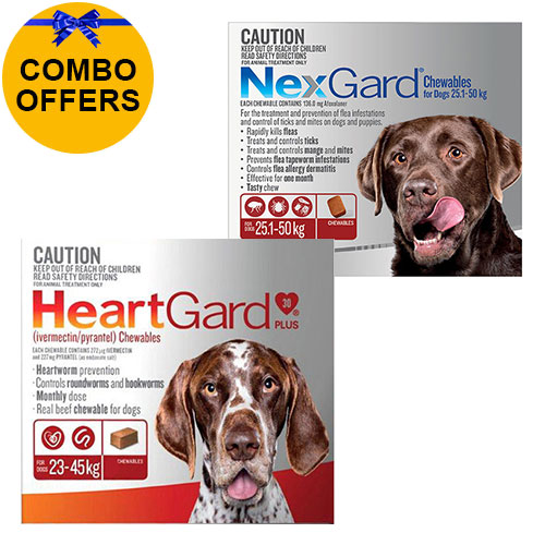 Nexgard + Heartgard Combo Pack For Extra Large DogsNexgard Red 2550kg